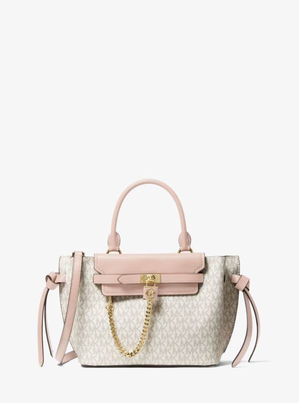 Damske Satchel Taske Michael Kors Hamilton Legacy Small Logo Belted Ruzove - Kabelky Michael Kors Outlet | AYOJB-8602